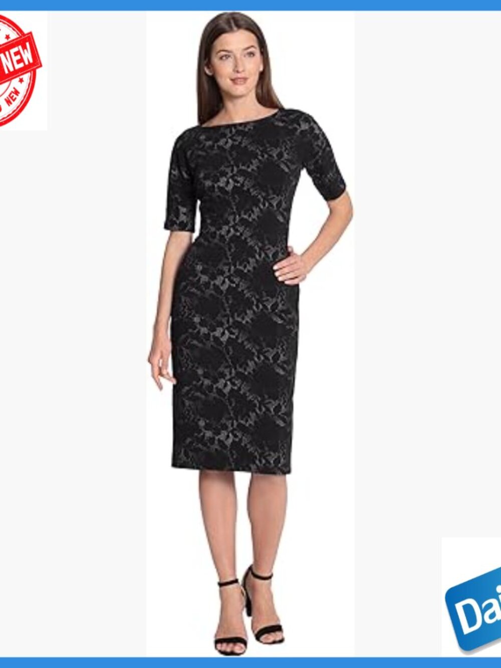 Sophisticated Arch Shoulder Sheath Dress for Office Workwear